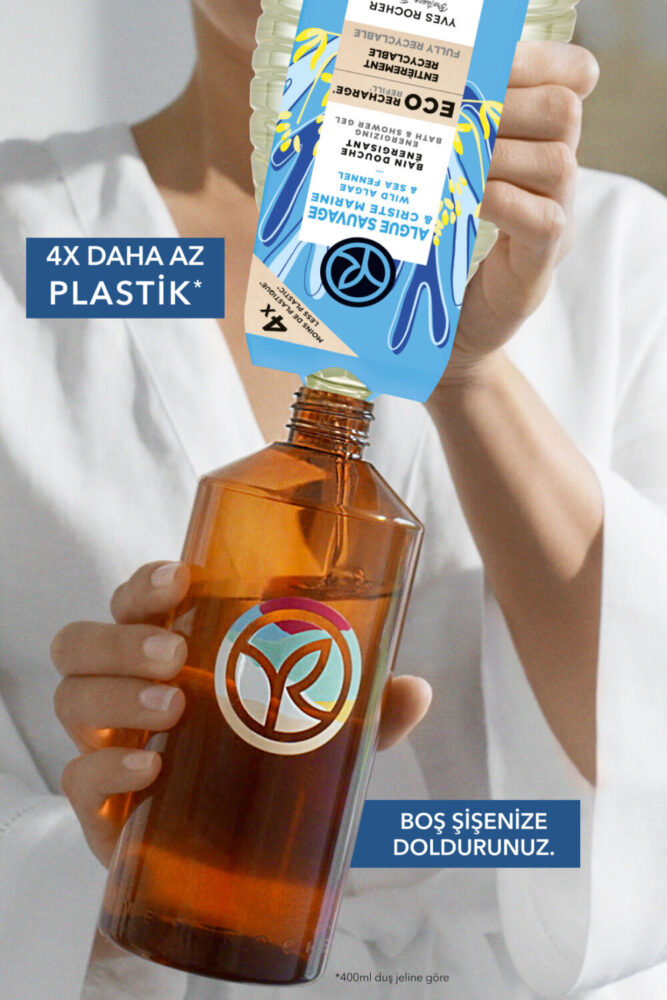 Yves Rocher Eko Refill Yedek Duş Jeli-Nemlendirici Serinletici Okyanus Esintisi- SLS,SLES İçermez,Vegan- 600ml - Görsel 2