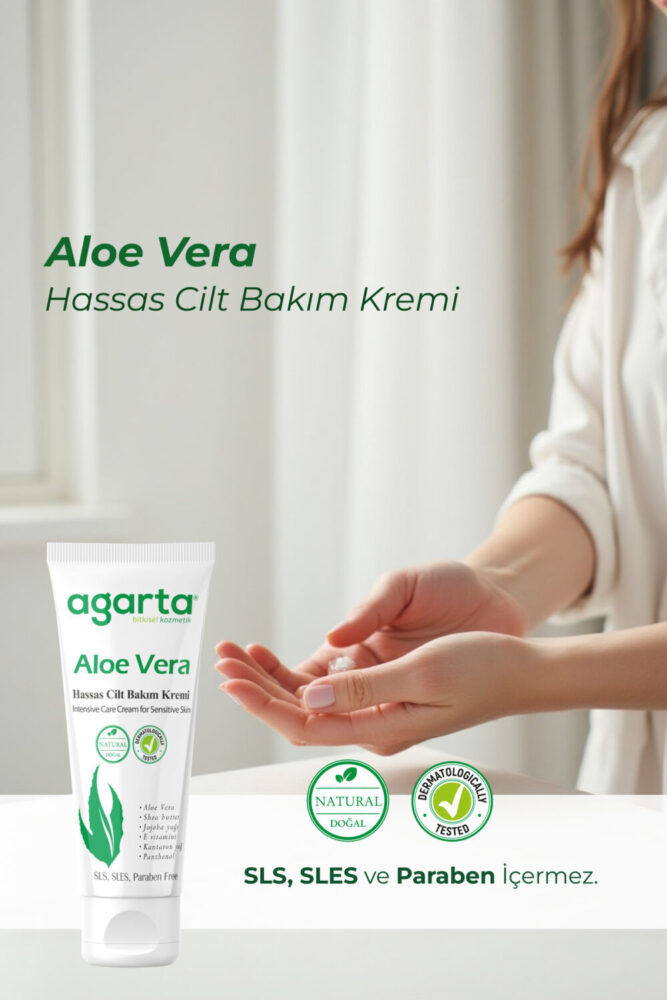 Agarta Doğal Aloe Vera Nemlendirici El Ve Vücut Bakım Kremi 75 ml - Görsel 2