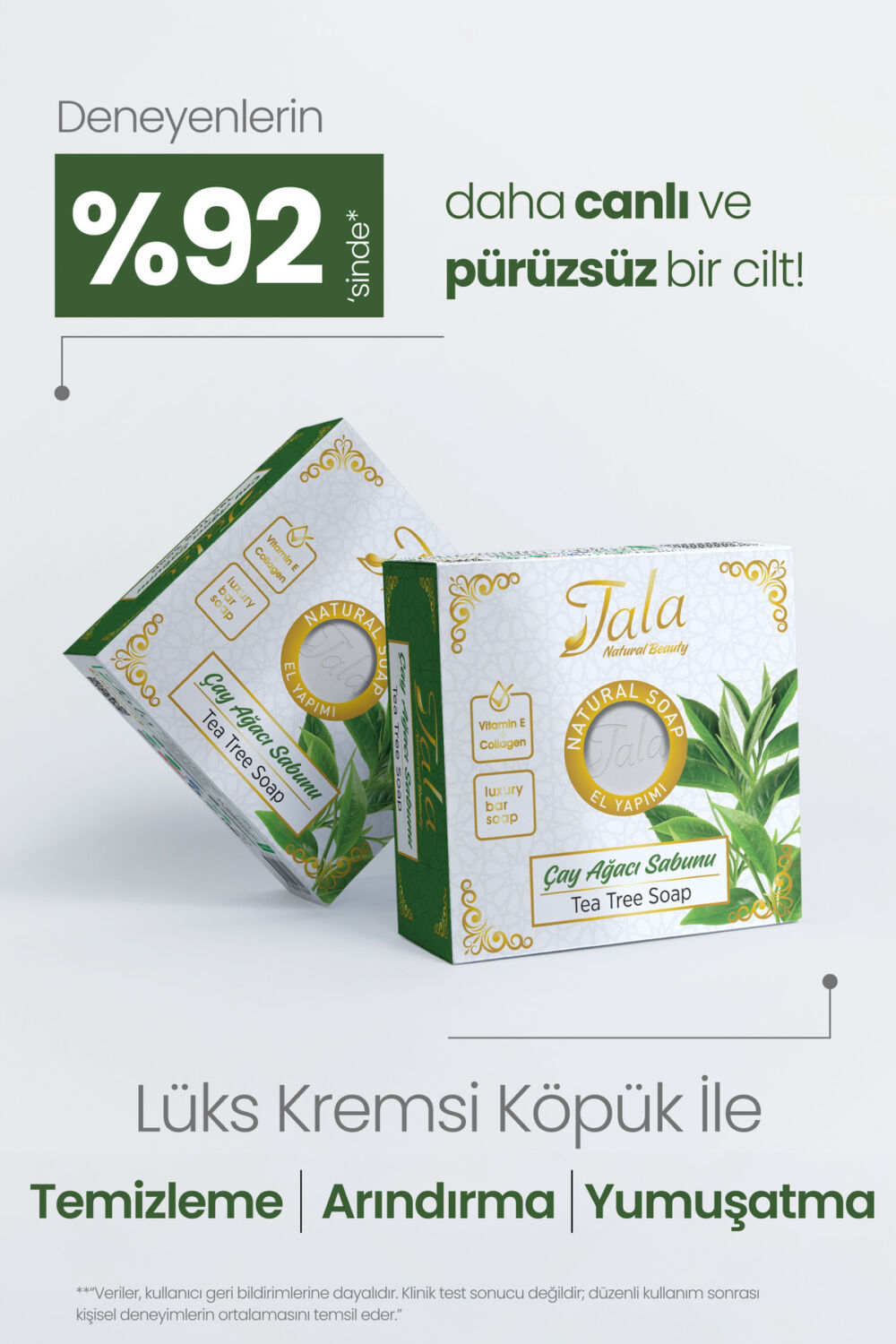 Tala Çay Ağacı Sabunu Arındırıcı ve Sebum Dengeleyici Yağlı Ciltler İçin Doğal Sabun 150 Gr - Görsel 2