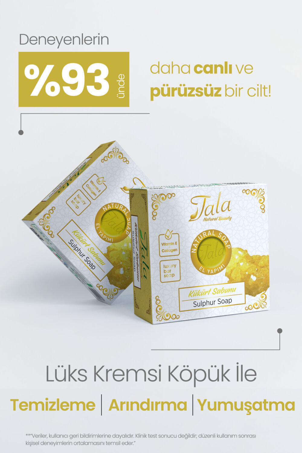 Tala Kükürt Sabunu Doğal Sivilce Akne Karşıtı Kükürtlü Sabun 150 gr - Görsel 2