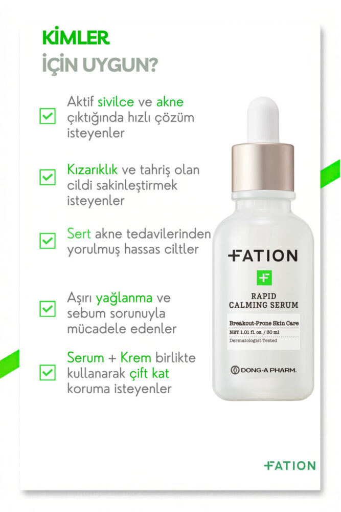 Fation Nosca9 Calming Serum Patentli Centella Asiatica + %3 Panthenol | Akne, ve Kızarıklık Karşıtı Yatıştırıcı Serum, 30ml - Görsel 3