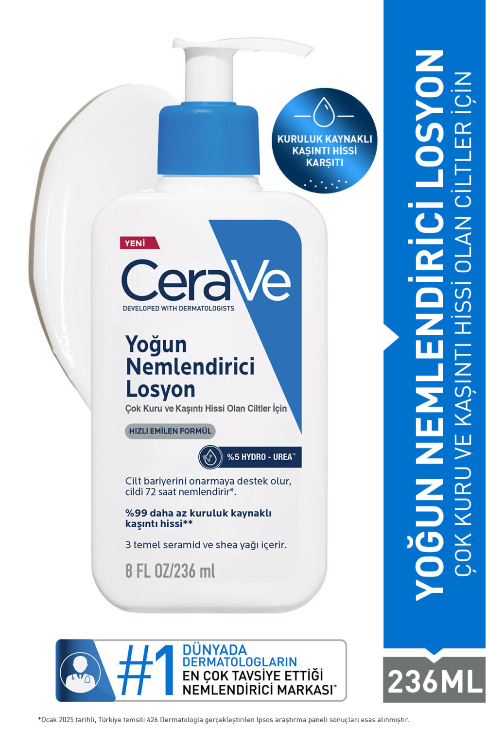 CeraVe Hyalüronik Asit & Seramid & Hidro-üre İçerikli Yoğun Nemlendirici Vücut Losyonu 236 ml