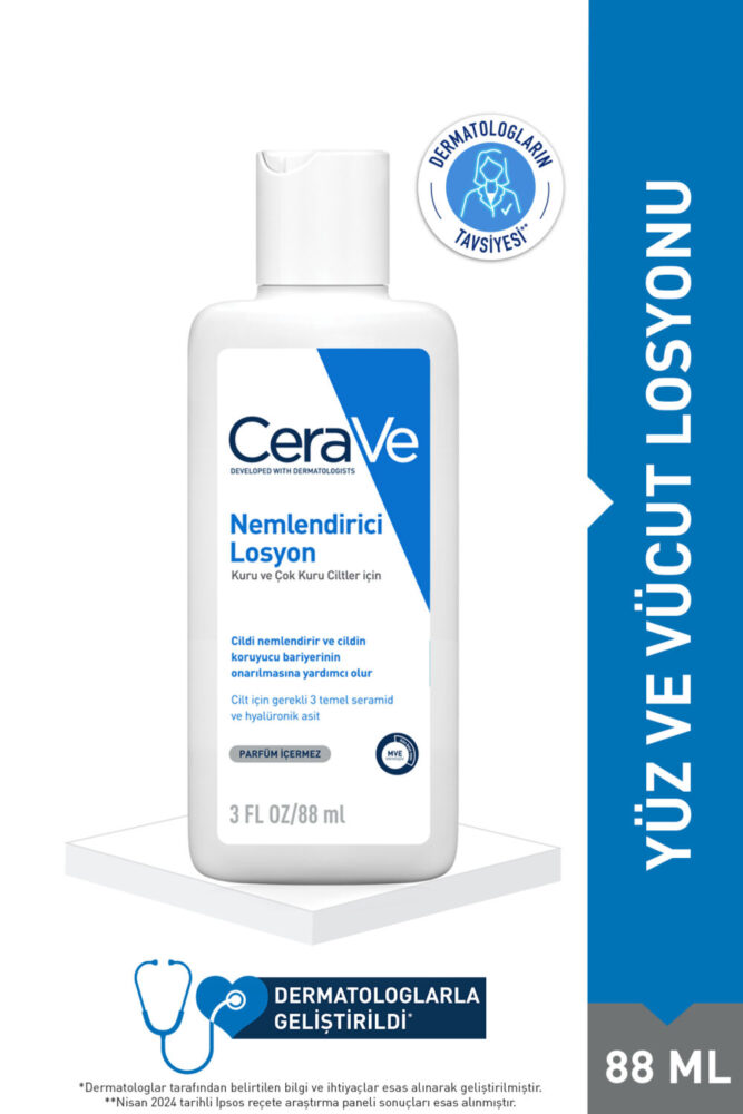 CeraVe Hyalüronik Asit & Seramid İçerikli Kuru Ciltler İçin Nemlendirici Losyon 88 ML