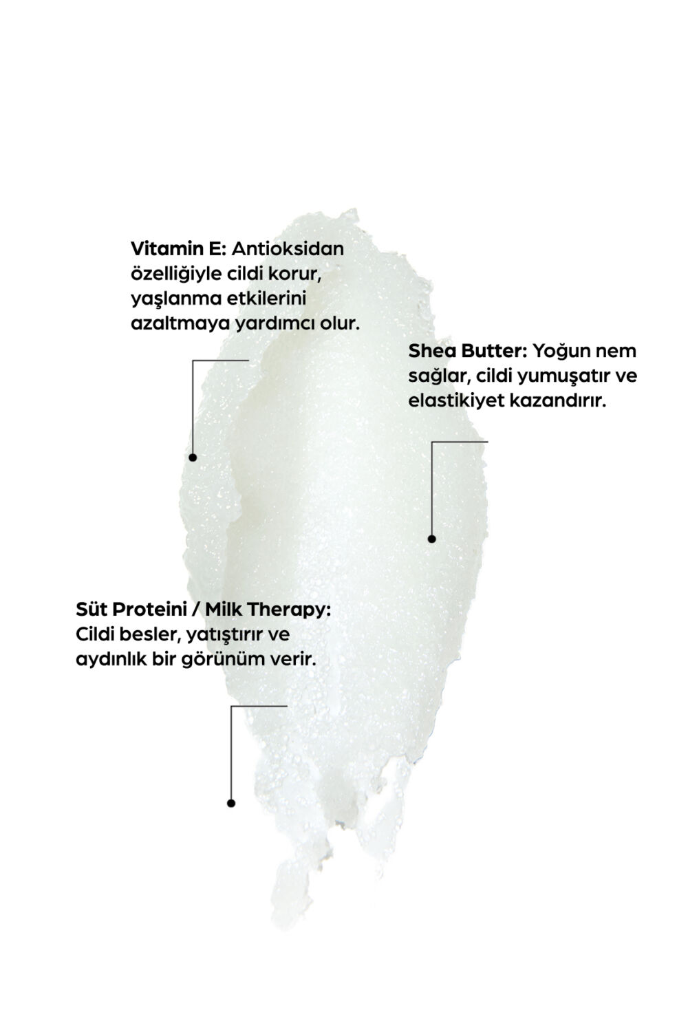 WOU World of Unique Milk Therapy Body Scrub Sıkılaştırıcı,Arındırıcı,Nemlendirici Vücut Peelingi 250 - Görsel 3