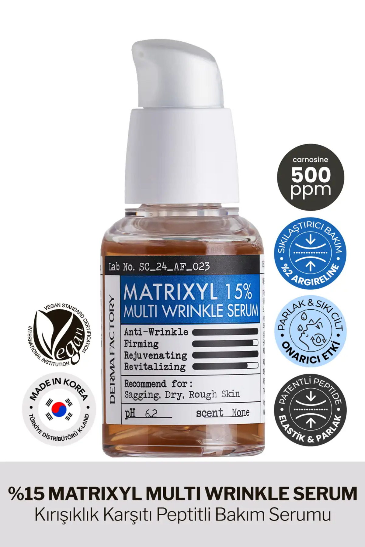 DERMA FACTORY Kırışıklık ve Sarkmalar İçin Yüksek Etki Sağlayan Matrixyl Serum