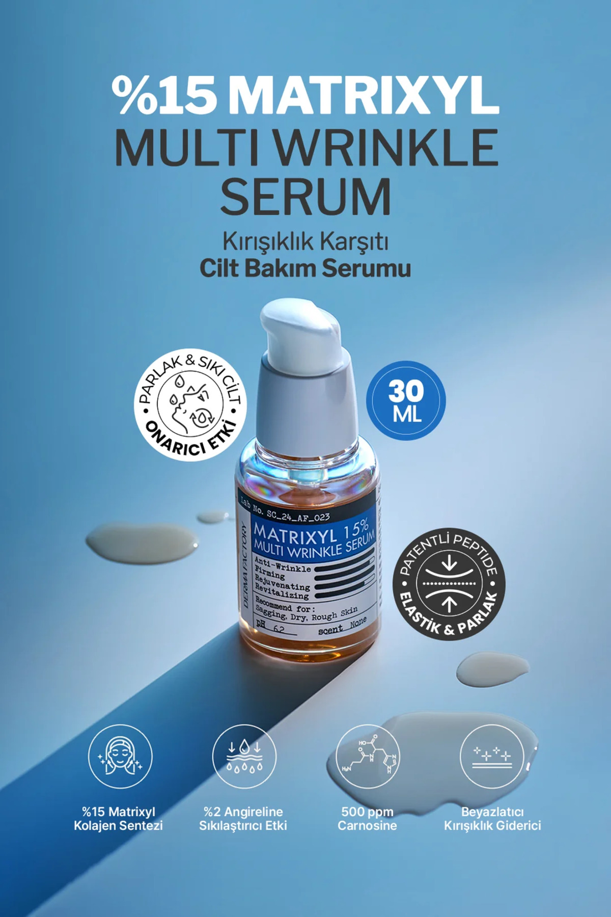DERMA FACTORY Kırışıklık ve Sarkmalar İçin Yüksek Etki Sağlayan Matrixyl Serum - Görsel 2