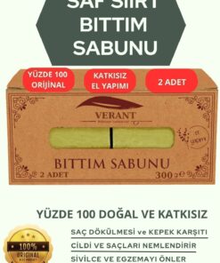 VERANT Hakiki Siirt Bıttım Sabunu (300 GR) (SAÇ DÖKÜLMESİ, KEPEK, SİVİLCE, KAŞINTI VE EGZEMA KARŞITI)
