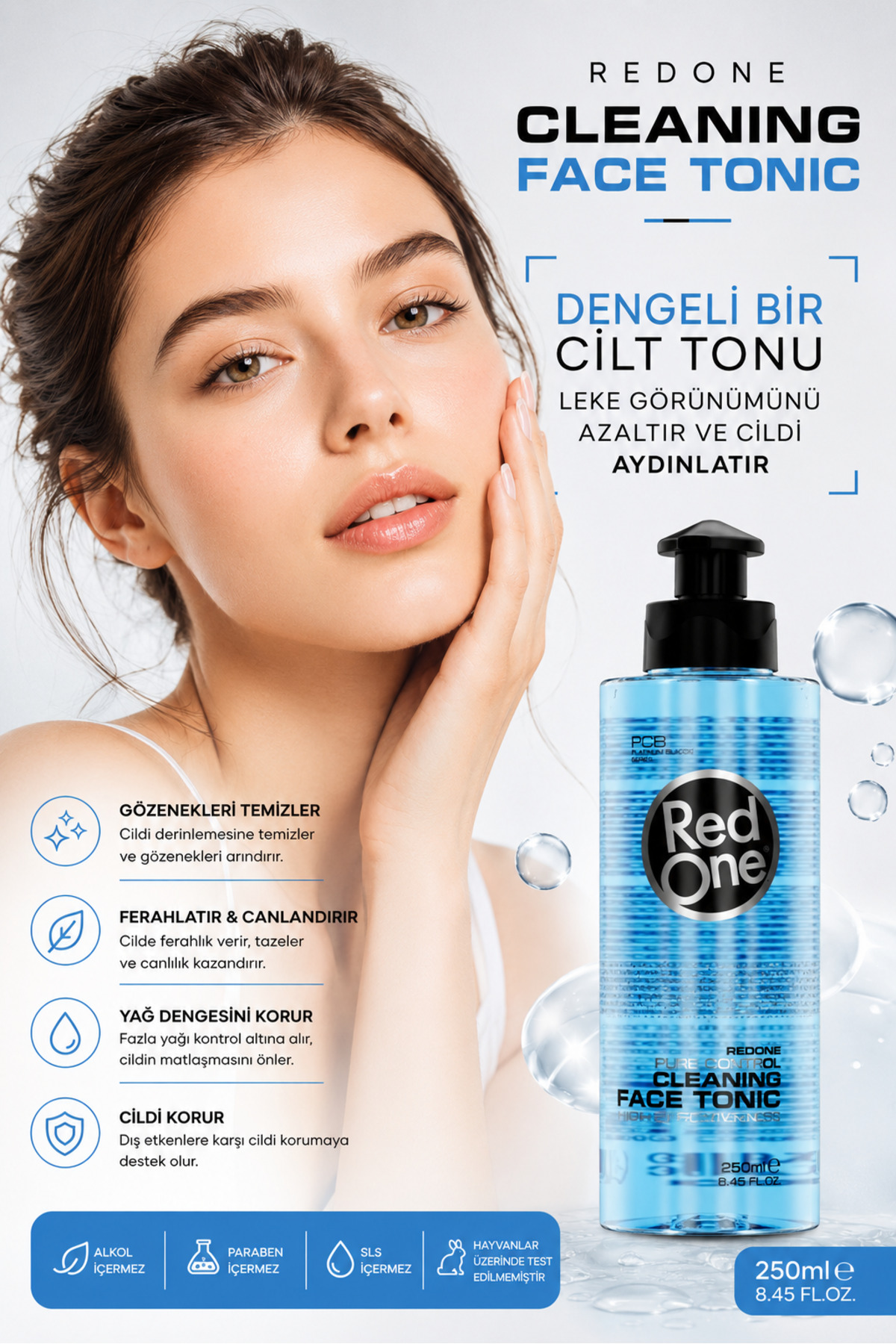 Red One Redone Yağlı ve Sivilceye Eğilimli Ciltler İçin Yüz Toniği 250 ml - Görsel 2