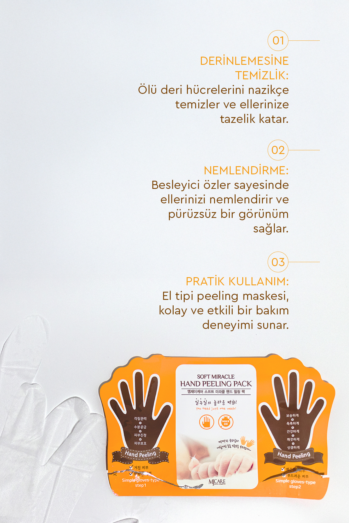 Mjcare Hand Peeling - Soyulan El Peeling Maskesi - Görsel 2