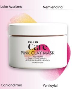 FALL IN CARE Pembe Kil Maskesi, Akne ve Siyah Nokta Karşıtı, Arındırıcı, Gözenek Sıkılaştırıcı Maske, 100ml - Görsel 3