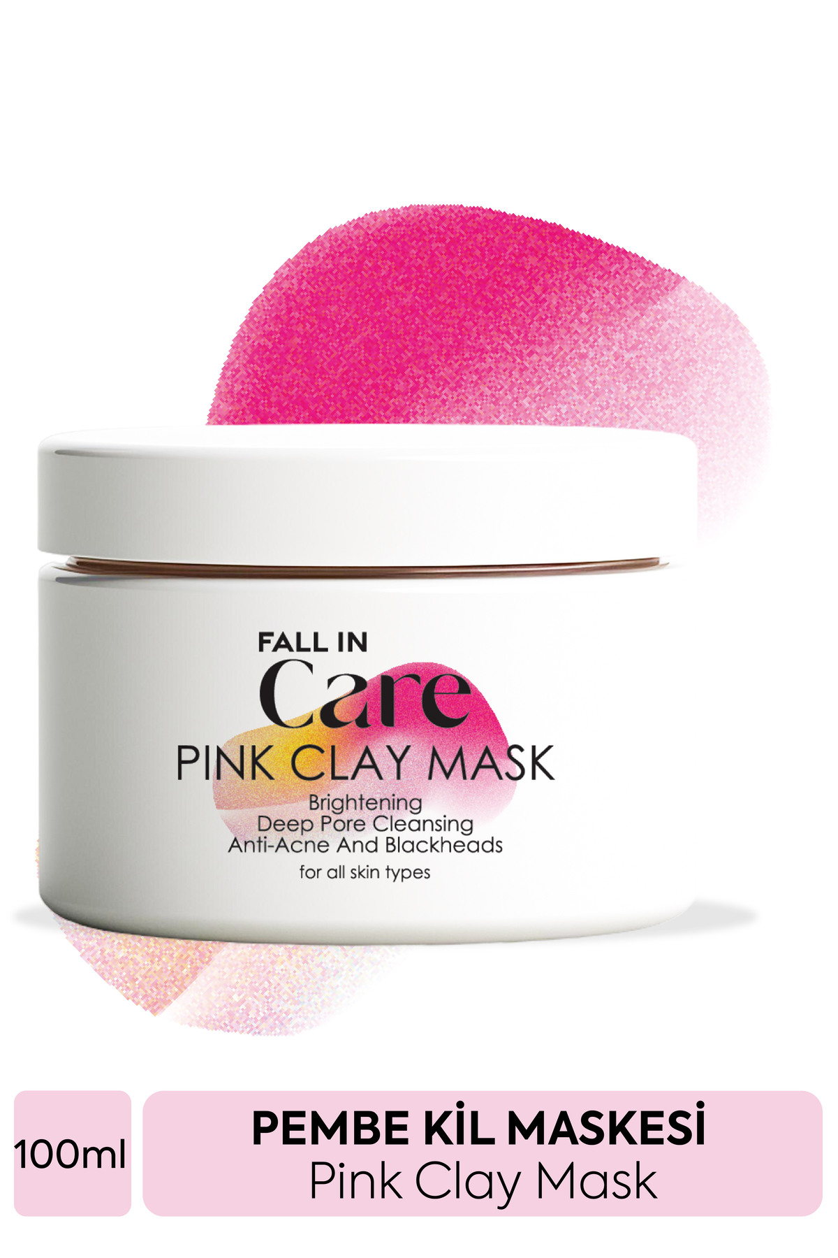 FALL IN CARE Pembe Kil Maskesi, Akne ve Siyah Nokta Karşıtı, Arındırıcı, Gözenek Sıkılaştırıcı Maske, 100ml - Görsel 2