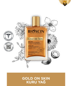 Bioxcin Gold On Skin Altın Parıltılı Kuru Yağ Saç Yüz Vücut Yağ Sprey 100 ml (Nemlendirir, Işıltı Verir)