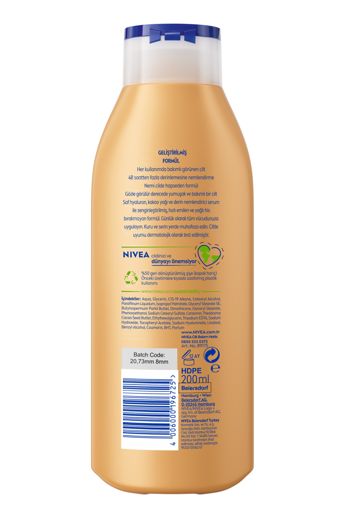 NIVEA Nemlendirici Vücut Losyonu Cocoa Butter 200 ml,Kakao Yağı,Hyaluron,Kuru Cilt - Görsel 2