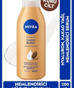 NIVEA Nemlendirici Vücut Losyonu Cocoa Butter 200 ml,Kakao Yağı,Hyaluron,Kuru Cilt