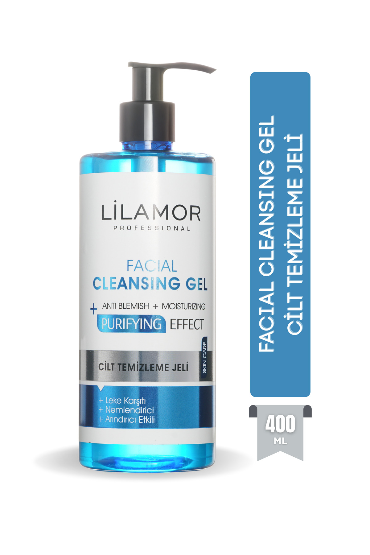 Lilamor Cilt Temizleme Jeli Leke Karşıtı Nemlendirici Arındırıcı Etkili 400 ml - Görsel 3