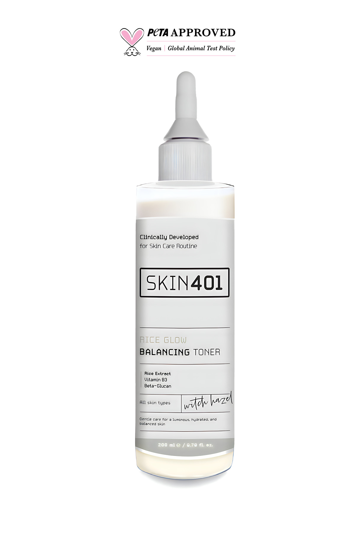 Skin401 Pirinç Özlü Aydınlatıcı Dengeleyici Tonik 200ml (0 Vegan) - Görsel 3