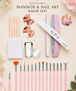 HİROS'H Professionel Kağıt Törpü 2 Adet 100/180 Nail Art Süsleme Seti Portakal Çubuğu ve French Aparatı