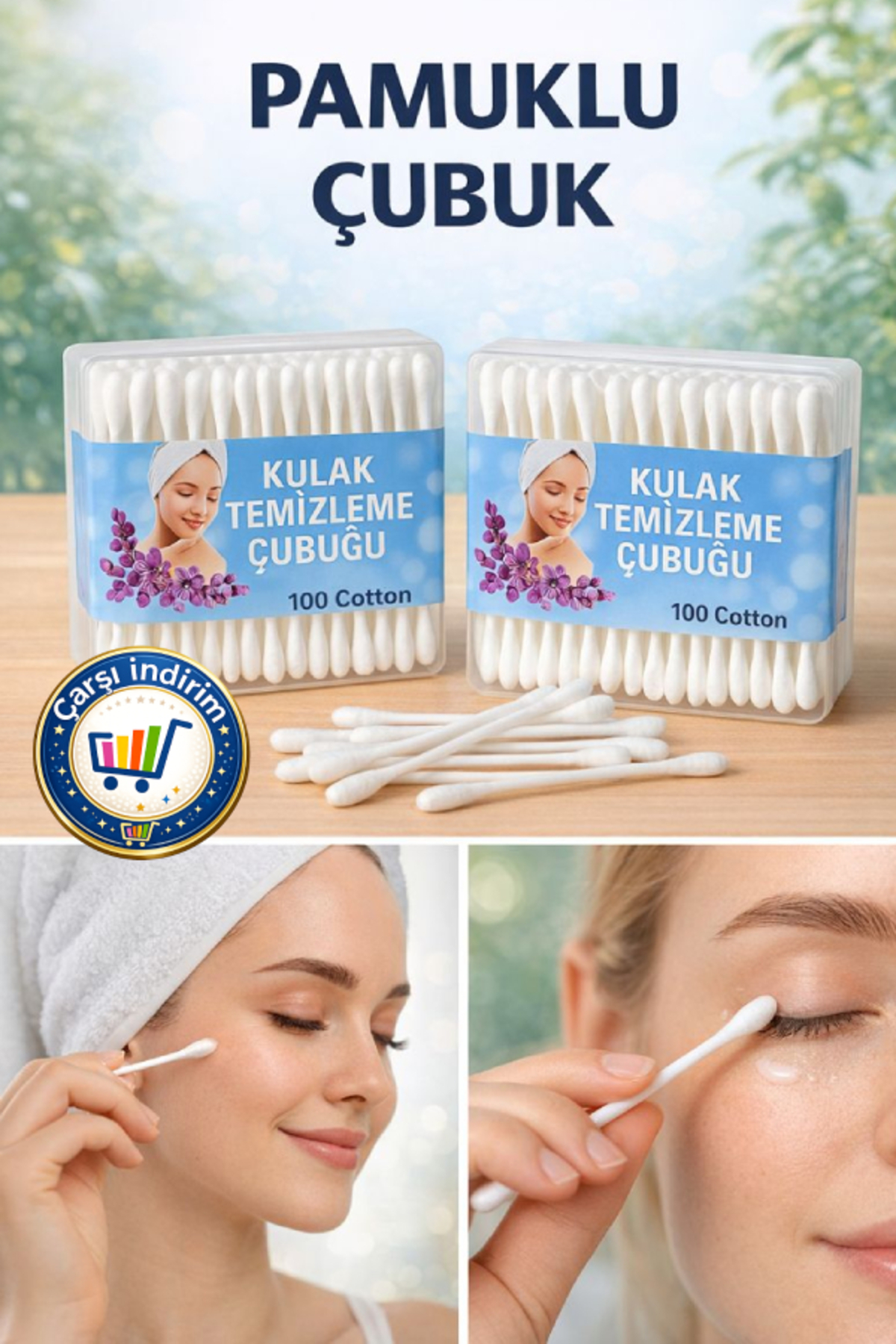 nistabolje 1 KUTU Kulak Temizleme Çubuğu Ekonomik Pamuklu Kulak Çöpü Pamuğu - Görsel 2