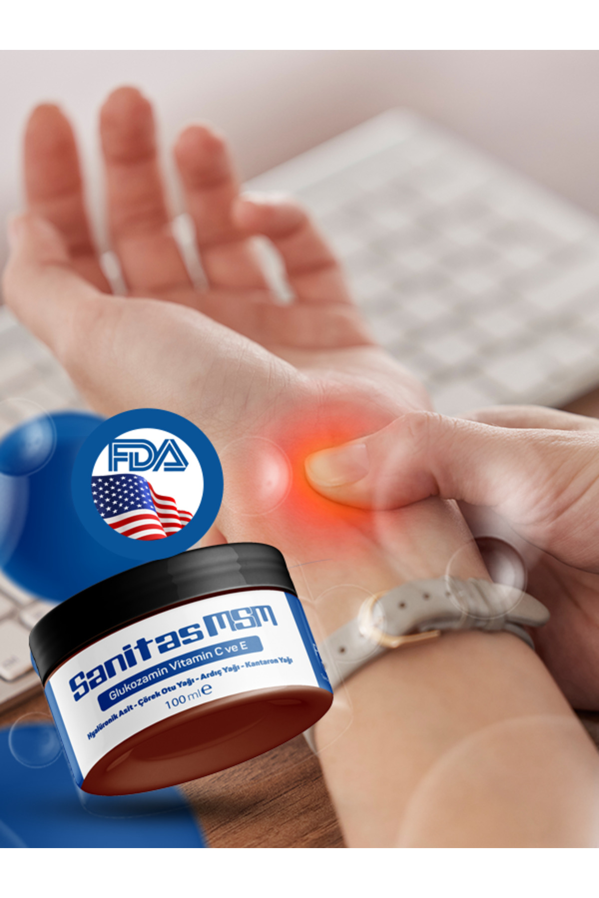 Provega Sanitas MSM Krem - Diz, Omuz, Bilek, Dirsek ve Diğer Eklem Bölgeleri için, Çörek Otu Yağı - Ardıç Yağı - Kantaron Yağı -100 ml - - Görsel 3