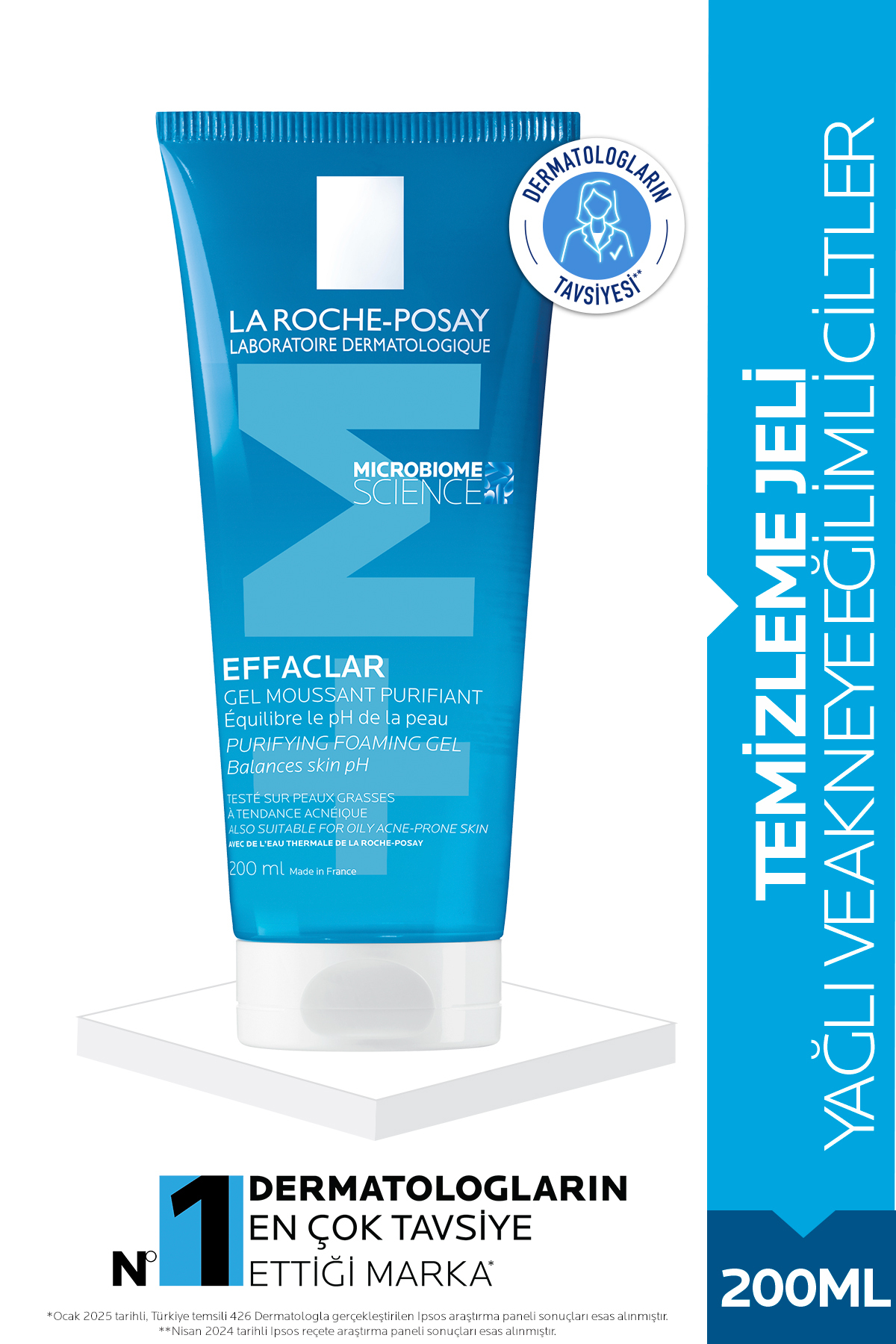 La Roche Posay Effaclar Yüz Temizleme Jeli 200ml - Yağlı ve Akneye Eğilim Gösteren Ciltler