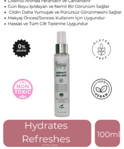 MSAY PREMIUM SKIN CARE Hyaluronik Asit, Panthenol, Gül, Lavanta, Papatya Sularıyla Nemlendirici,Ferahlatıcı,Tazeleyici Mist