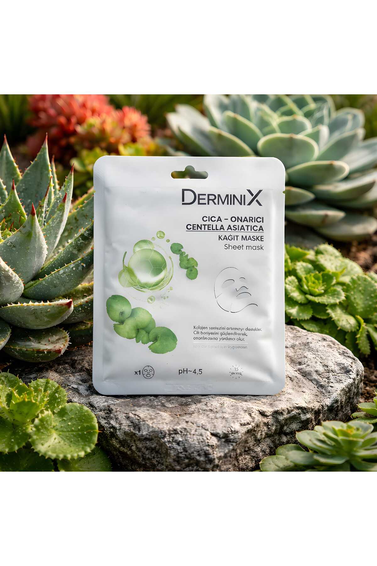 Derminix Cica Onarıcı Kağıt Maske 1 Adet – Centella Asiatica, Yatıştırıcı Bakım - Görsel 3