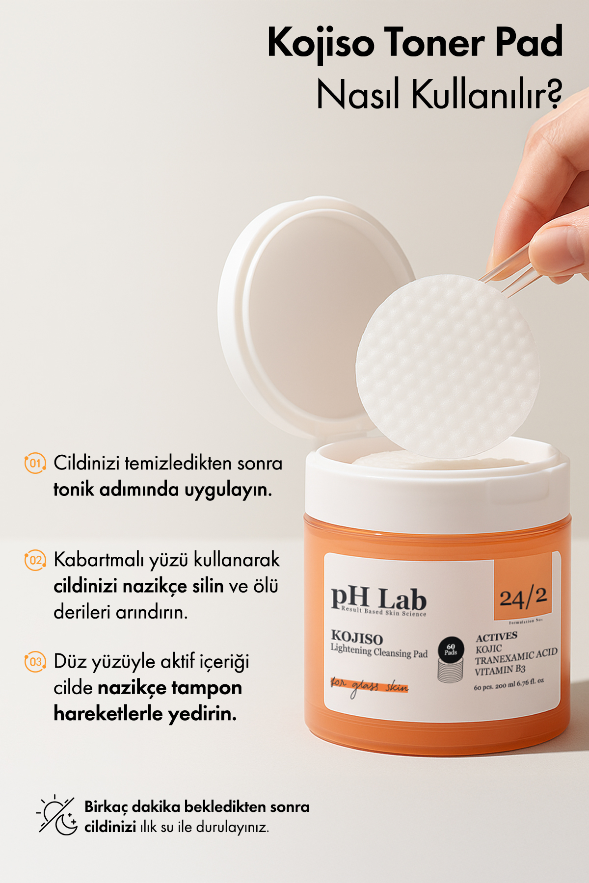 Ph Lab Phlab Kojiso Kojik Ve Traneksamik Asit 60'lı Toner Pad - Görsel 2