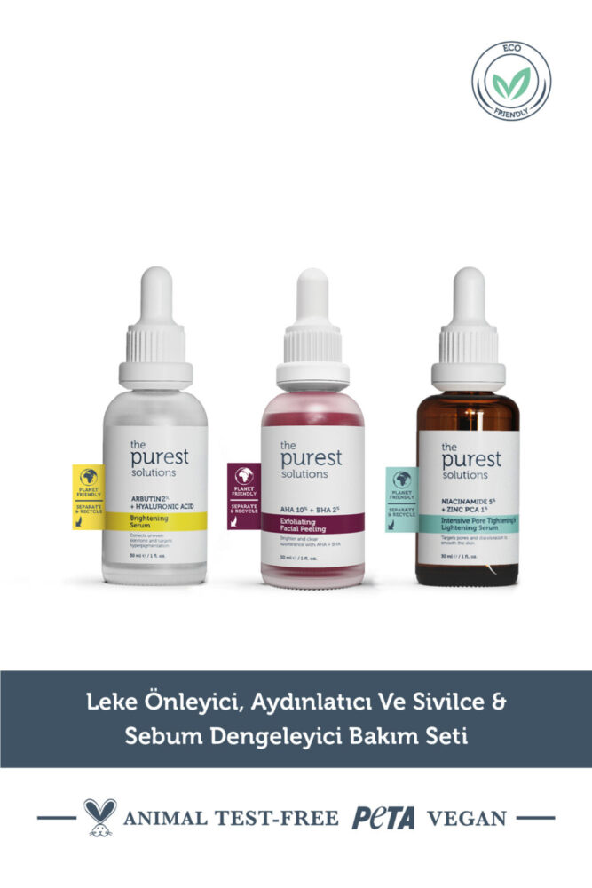 The Purest Solutions Arbutin, Aha+bha, Niacinamide içerikli Cilt Bakım Seti