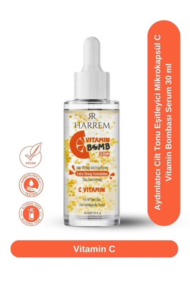 Harrem Aydınlatıcı Cilt Tonu Eşitleyici Mikrokapsül C Vitamin Bombası Serum 30 ml