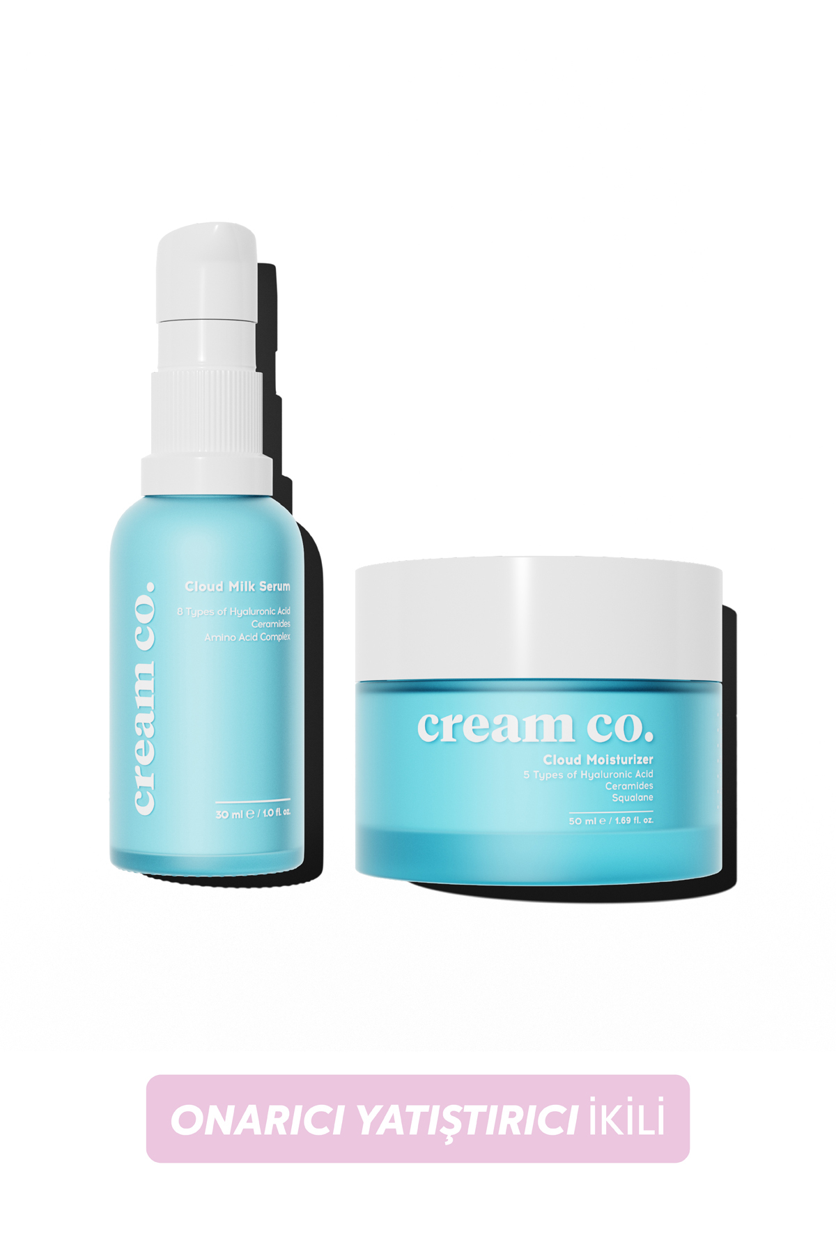 Cream Co. Bariyer Güçlendirici Su Bazlı Aydınlatıcı Nemlendirici Yüz Kremi Onarıcı Yatıştırıcı İkili