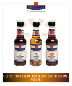 Simonelli Aromalı Şurup Seti 3x250 ml Kahve ve Kokteyl Şurubu Toffenut, Tuzlu Karamel ve Irish Cream Aromalı