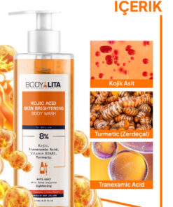 Alternative view of bodylita Kojik Asit Kararma Ve Cilt Aydınlatıcı Vücut Şampuanı, %8 Kojic Acid Serum Etkili Duş Jeli