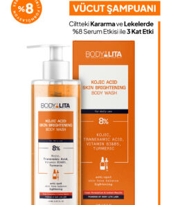 bodylita Kojik Asit Kararma Ve Cilt Aydınlatıcı Vücut Şampuanı, %8 Kojic Acid Serum Etkili Duş Jeli