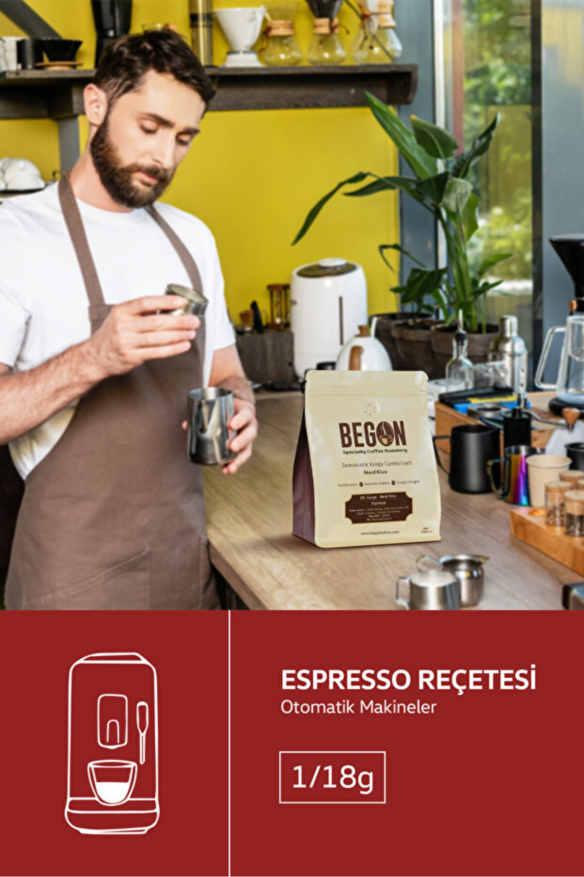 BEGON Nord Kivu Premium Espresso (ÖĞÜTÜLMÜŞ) Kahve Fırsat Paketi 250g x 4 Adet - Görsel 2