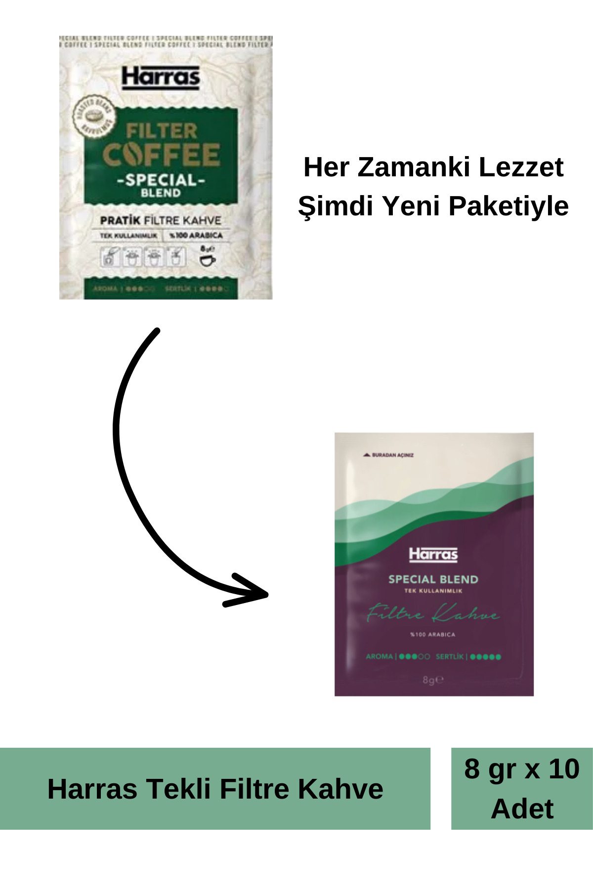 Harras Filtre Kahve Tek Kullanımlık 8gr X 10 Lu Paket