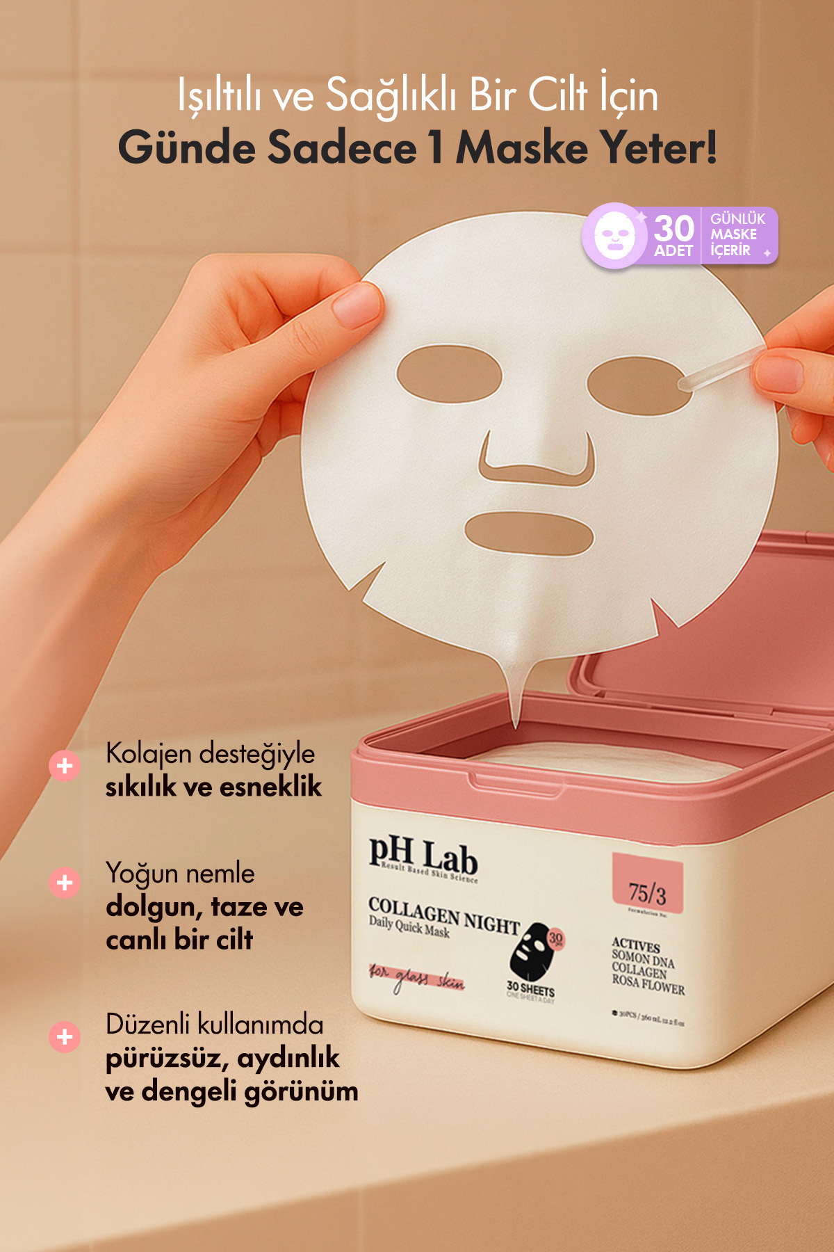 Ph Lab Phlab Collagen Night Daily Quick Günlük 30'lu Maske - Görsel 3