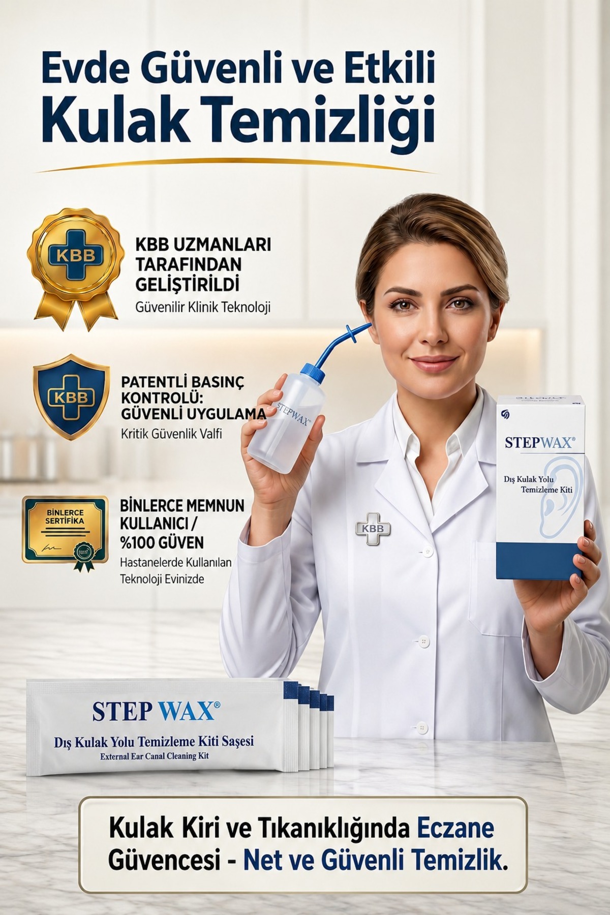 STEPHARMA Stepwax Kulak Kiri Temizleme Seti - Güvenli, Patentli Çözüm (Kulak Çubuğu/Damlası/Mumu/Kamerası Alternatifi) - Görsel 3