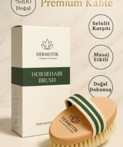 Dermotik 0 Doğal At Kılı Fırçası – Selülit ve Çatlak Karşıtı & Kuru Fırçalama, Cilt Sıkılaştırıcı Fırça