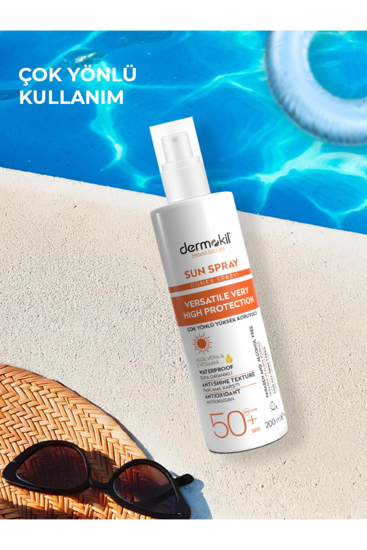 Dermokil Sun Spray Çok Yönlü Yüksek Koruyucu Güneş Spreyi 50+ SPF 200 ml - Görsel 3