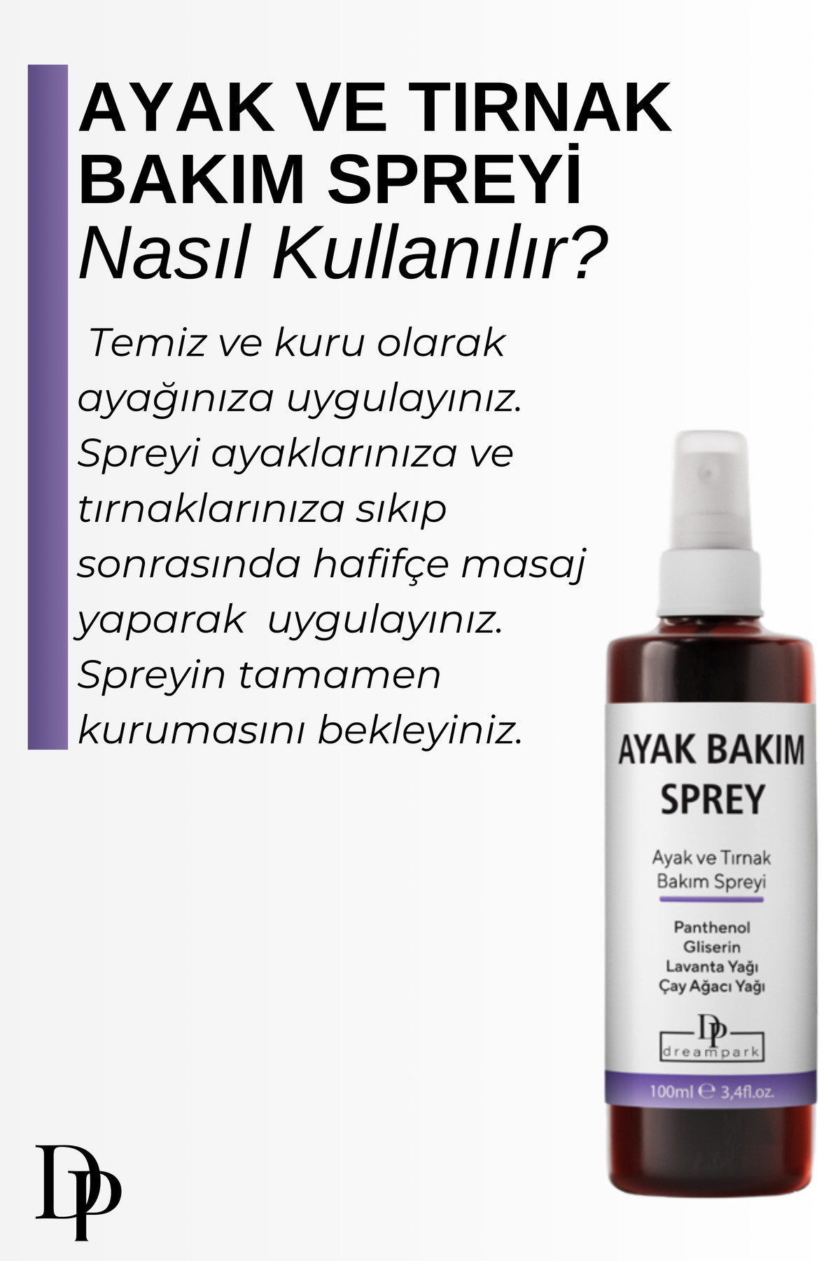 Genel Markalar Ayak Ve Tırnak, Mantar, Kaşıntı, Koku Gidermeye Yardımcı Ayak Ve Tırnak Bakım Spreyi 100 ml - Görsel 2