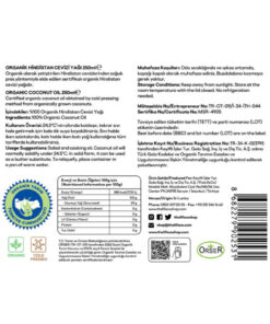 Alternative view of TheLifeCo Organik, Soğuk Sıkım Hindistan Cevizi Yağı 250 Ml X 2 Adet