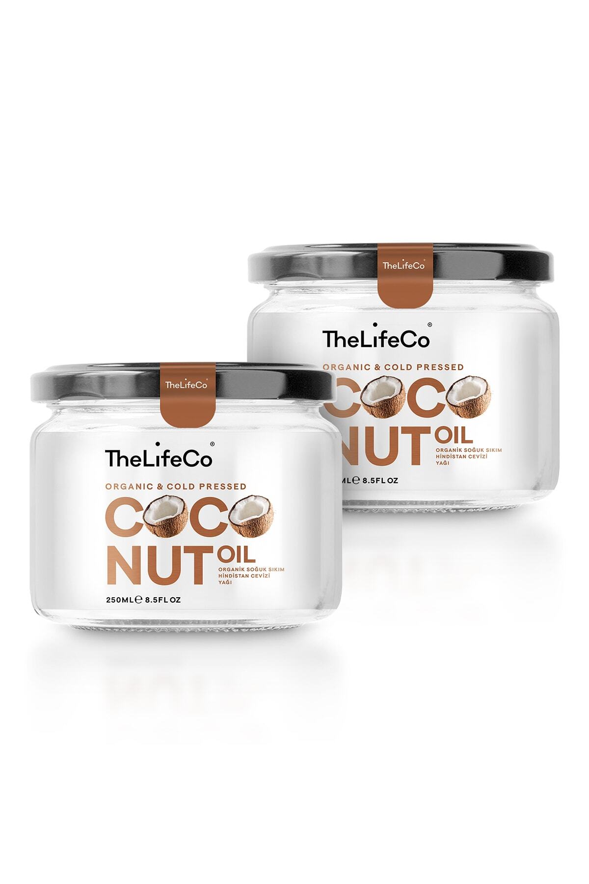 TheLifeCo Organik, Soğuk Sıkım Hindistan Cevizi Yağı 250 Ml X 2 Adet