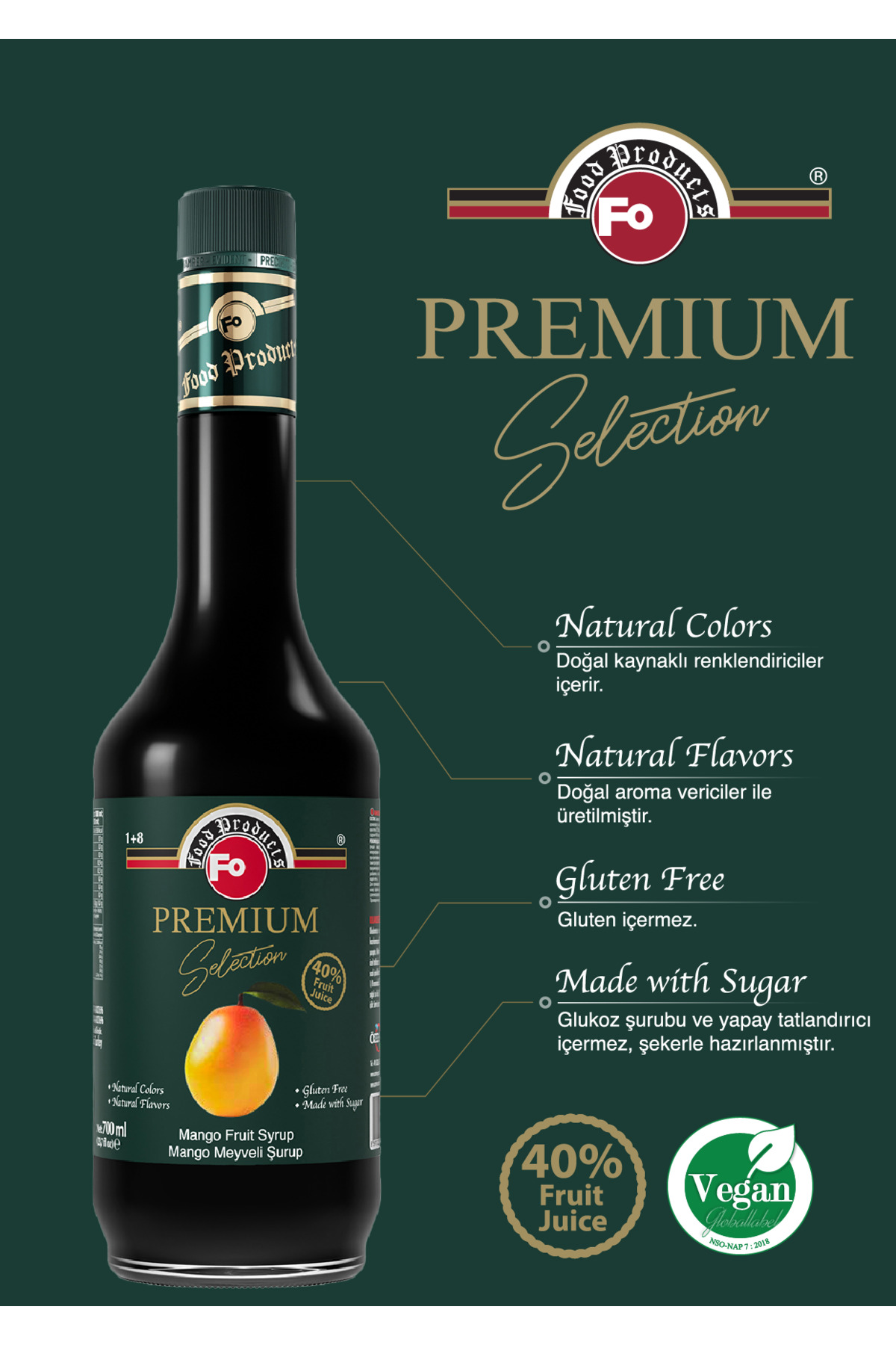 FO Mango Meyveli Şurup - Premium 700 ml - Görsel 2