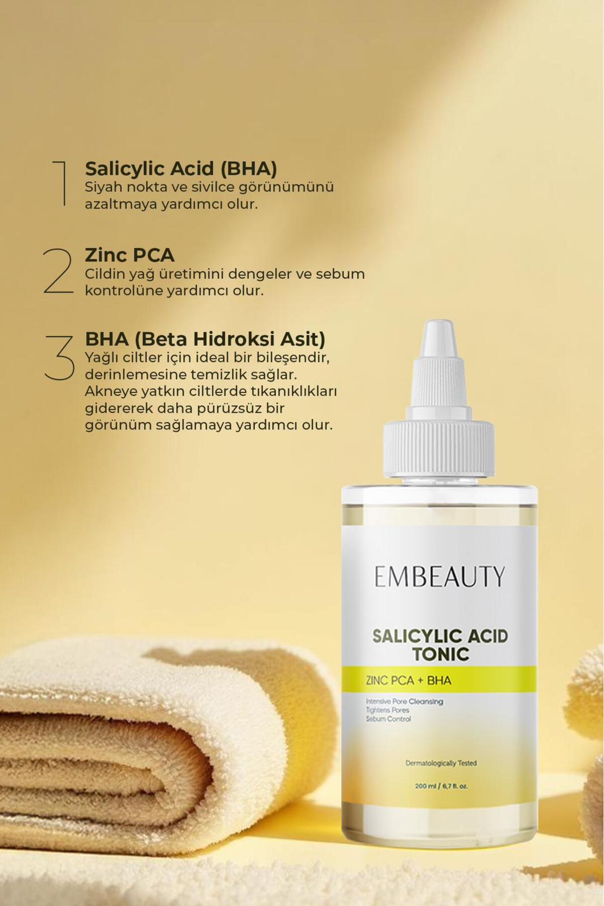 Embeauty Sivilce Ve Siyah Nokta Karşıtı Arındırıcı Salisilik Asit Tonik 200 ml - Görsel 3
