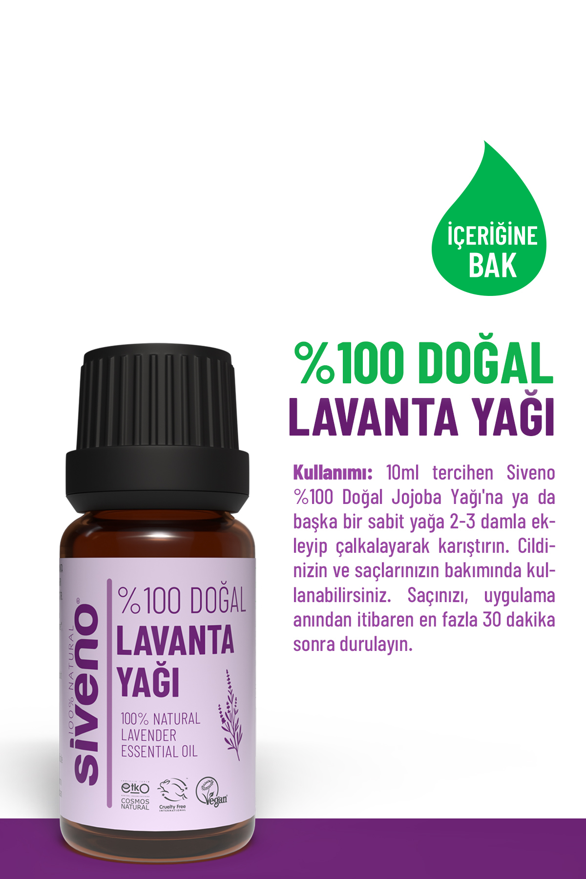 Siveno 0 Doğal Lavanta Uçucu Yağı 10 ml - Görsel 2
