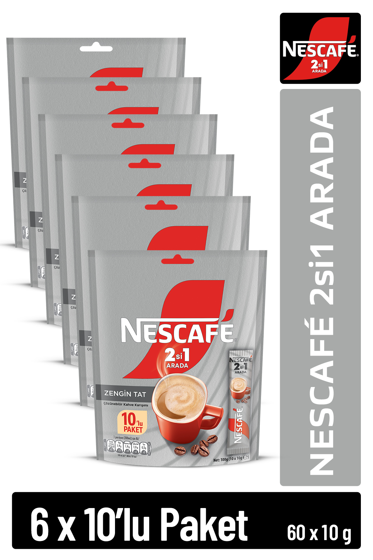 Nescafe Nescafé 2si1 Arada 10'lu Çoklu Paket 10x6