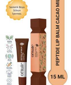 ORNATE Peptide Lip Balm Cacao Milk , Nemlendirici, Parlatıcı Lip Balm Kakao Ceramide Vitamin E 15mL