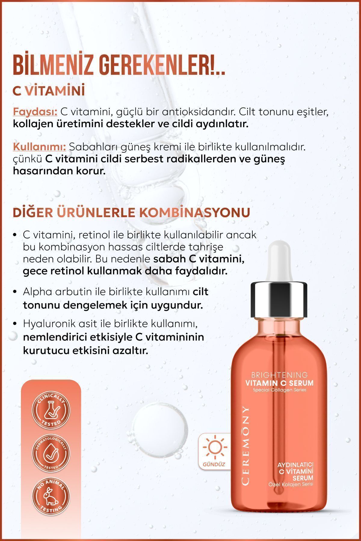 Ceremony C Vitamini Serum 30 ml | Leke Karşıtı Aydınlatıcı Canlandırıcı Cilt Bakımı - Görsel 2