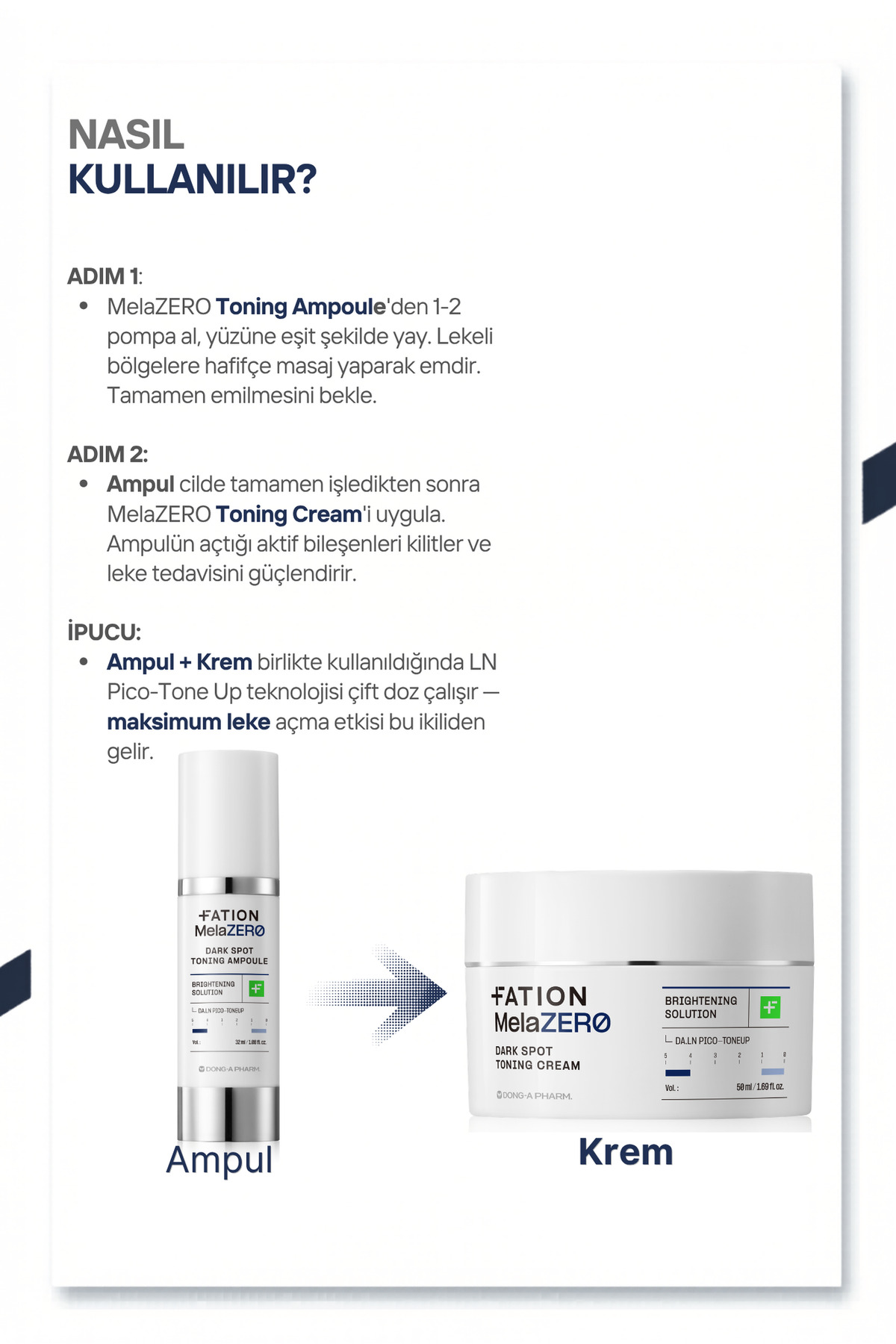 Fation MelaZERO Dark Spot Toning Cream | %5 Niacinamide + Tranexamic ile Leke, Çil ve Hiperpigmentasyon Karşıtı Krem 50ml - Görsel 3