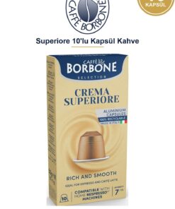 Caffe Borbone Caffè Borbone Superiore 10'lu Kapsül Kahve – Nespresso Uyumlu, Kadife Köpüklü